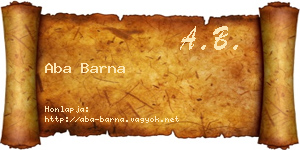 Aba Barna névjegykártya